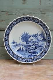 Vintage Delft Pottery Wall Plate Hand