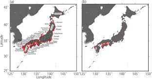 Elevation map of japan with roads and cities. Coastal Maps And Monitoring Sites In Japan Red Points In A Indicate Download Scientific Diagram