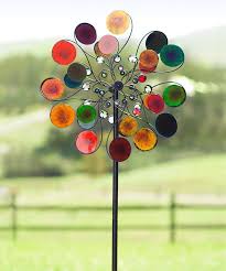 Raindrops Wind Spinner Garden Stake In