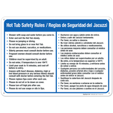 hot tub safety rules sign bilingual
