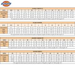 Size Chart Dickies