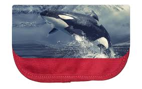 orca whale splash cosmetic bag
