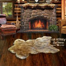 faux fur sierra bear skin pelt rug