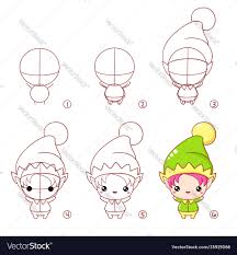 step drawing cute cartoon elf royalty
