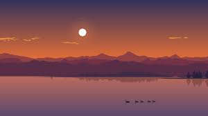 Minimal Lake Sunset, HD Nature, 4k ...
