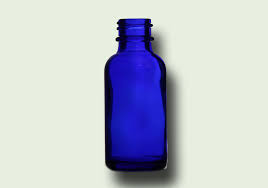 Cobalt Blue Glass Boston Round Bottle