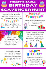 exciting birthday scavenger hunt for