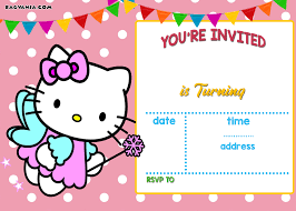Free Printable Polka Dot Fairy Theme Hello Kitty Invitation Template