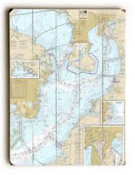 Details About Fl Tampa Bay Fl Nautical Chart Sign Graphic Art Print On Wood