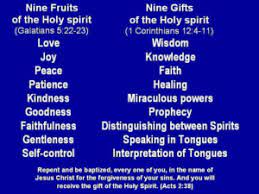 nine gifts of the spirit and nine fruit
