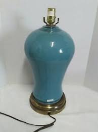 vintage blue glass table lamp