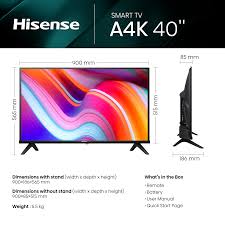 hisense 40 inch smart tv 40a4k raines