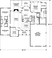 Plan 92463 Ranch Style With 3 Bed 3