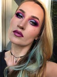 pink and blue neon eyeshadow