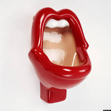rolling stone mouth shaped urinals