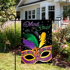 Mardi Gras Mask Outdoor Garden Flag