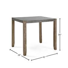 Newport Faux Concrete And Wood Counter Height Dining Table