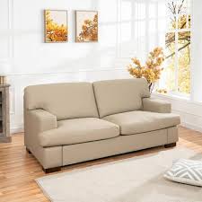 Homestock Genuine Leather Loveseat Sofa