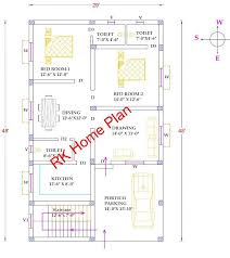 29 X 48 East Face 2 Bhk House Plan As