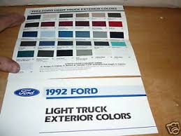 Details About 1992 Ford Bronco Ii F150 F250 F350 Econoline Club Wagon Color Chart Brochure
