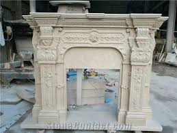 beige limestone fireplace mantels