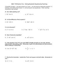 Solving Quadratic Equations