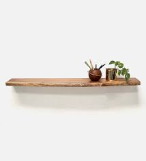 Organic Teak Wood Floating Wall Shelf