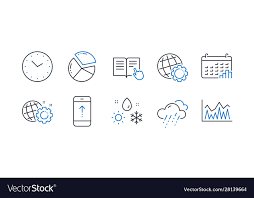 Set Science Icons Such As Pie Chart Weather