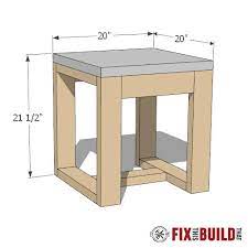 How to make a simple patio end table. Diy Outdoor Side Table 2x4 And Concrete Fixthisbuildthat
