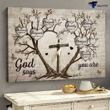 God Cross Wall Decor God Says You Are