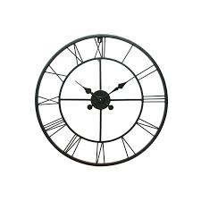 Ecraftindia Black Round Iron Wall Clock