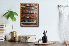 Teal Abstract 3d Wall Art Wooden Wall