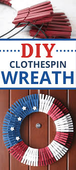 diy 4th of july clothespin wreath easy