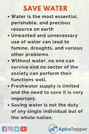 Save Water Speech | Speech on Save Water for Students and Children in  English - A Plus Topper