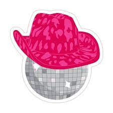 Disco Ball With A Pink Cowboy Hat
