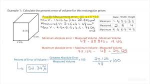 determine percent error of volume