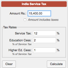 Service Tax Calculator India