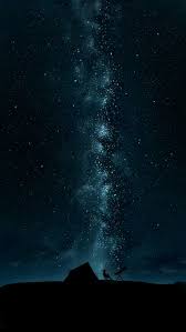 silhouette telescope starry sky