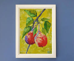 Pear Painting Fruit Original Art Food