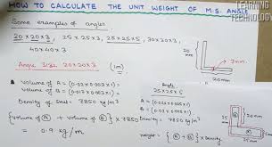 calculate the weight of m s angle for