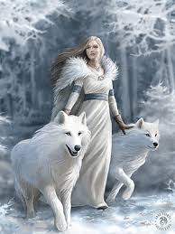 Anne Stokes Art Winter Guardian Wolf