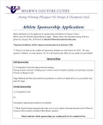 sponsorship application 8 exles
