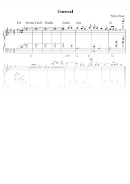 unravel easy piano sheet in pdf
