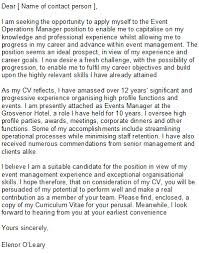 Event Manager Cover Letter Sample
