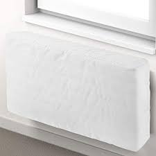 Each one is made from a polyester and cotton blend and features an insulating polyethylene foam liner. Kraftex Indoor Air Conditioner Cover White Window Air Conditioner Cover For Inside Wall Unit With Double Insulation Winter Ac Cover Ac Covers For Inside Units L 28in X H 20in