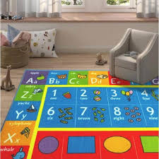 kev cooper playtime collection abc numbers and shapes educational area rug 5 0 x 6 6