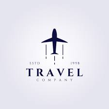 travel company logo trip plane vector