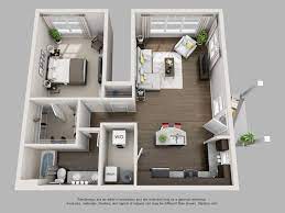 C2 Floor Plan 1 Bedroom 1 Bath With A