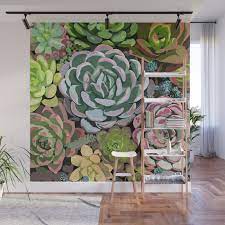 succulent garden wall mural by