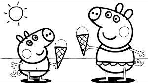 Desenhos da peppa pig para colorir. Kids Peppa Ice Cream Peppa Pig Coloring Pages Coloring And Drawing